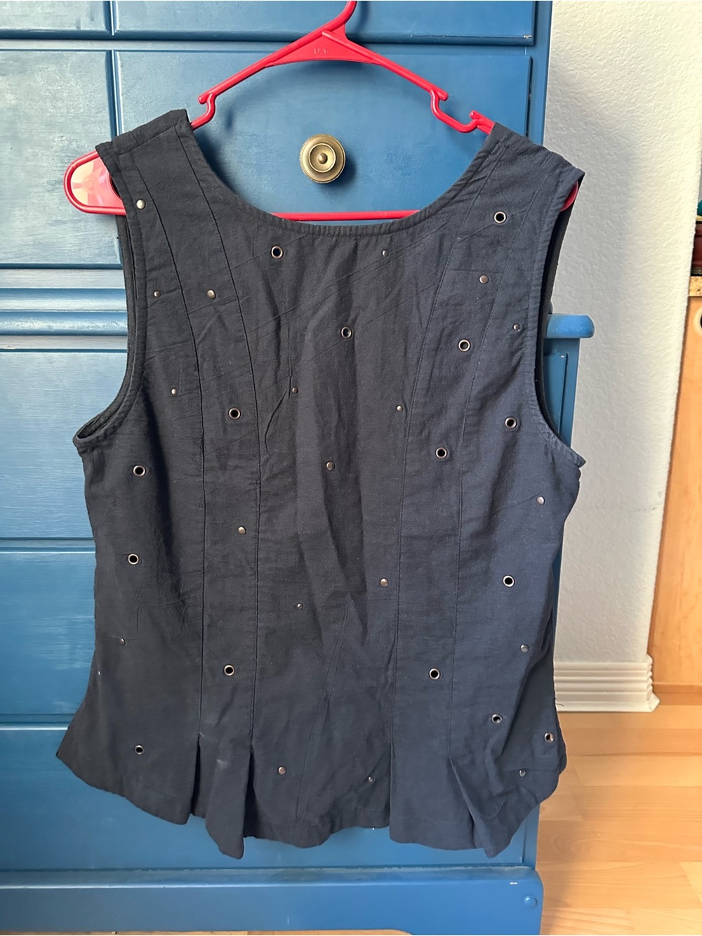 Free People Black Eyelet Sleeveless Tank Top